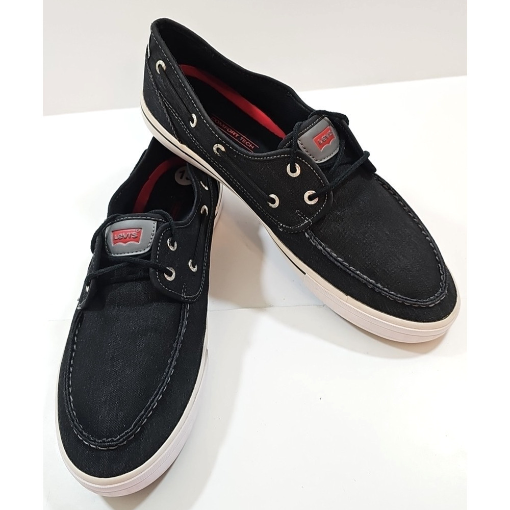 Levis ~Men's Size 13~ Black Casual Sneakers Canvas Low Top Round Toe 51734001A.